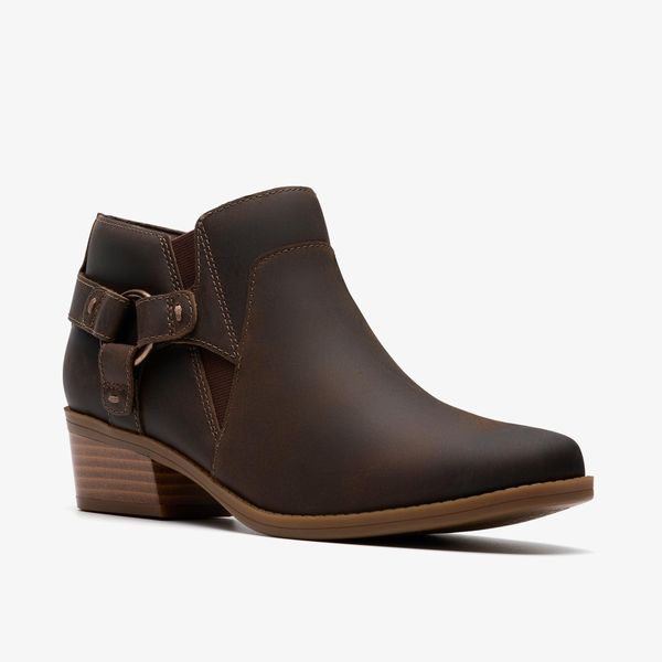 Womens Danyelle Gema Taupe Oily Leather Ankle Boots - Image 4