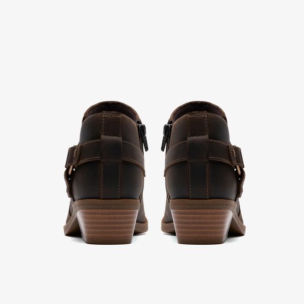 Womens Danyelle Gema Taupe Oily Leather Ankle Boots - Image 5