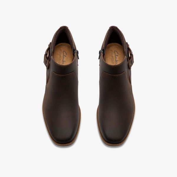 Womens Danyelle Gema Taupe Oily Leather Ankle Boots - Image 6