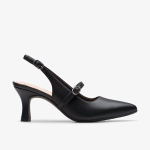 Womens Kataleyna Ruby Black Leather Pumps