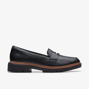Womens Westlynn Glow Black Leather Slip-Ons