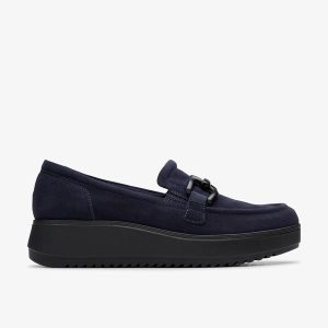 WOMENS Zylah Top Navy Suede Slip-Ons