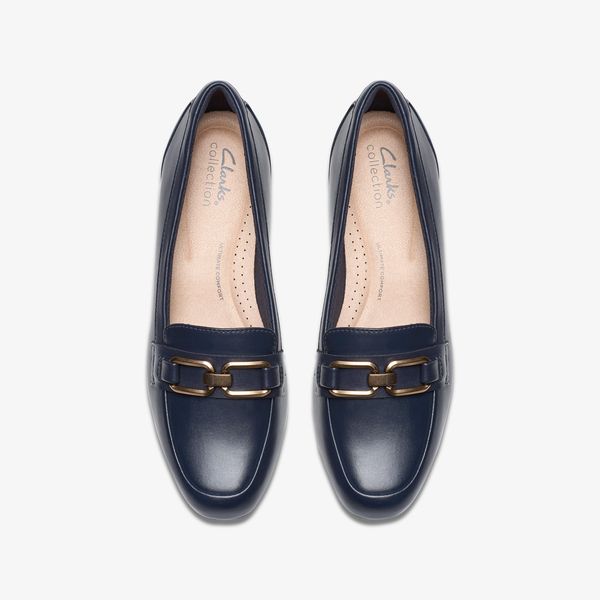 Womens Juliet Echo Navy Leather Loafers - Image 6