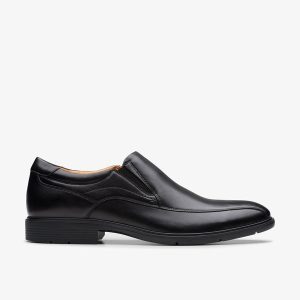 Mens Eldredge Step Black Leather Loafer