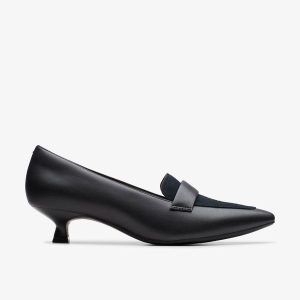 Womens Scarlyt Mabel Black Leather Loafers