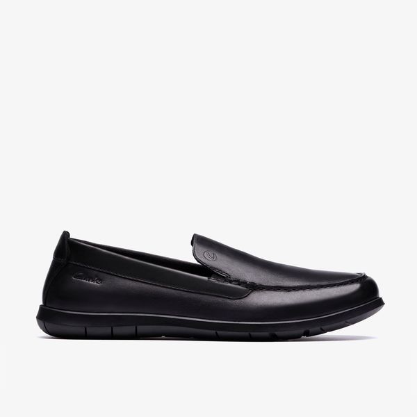 Mens Flexway Step Black Smooth Loafers