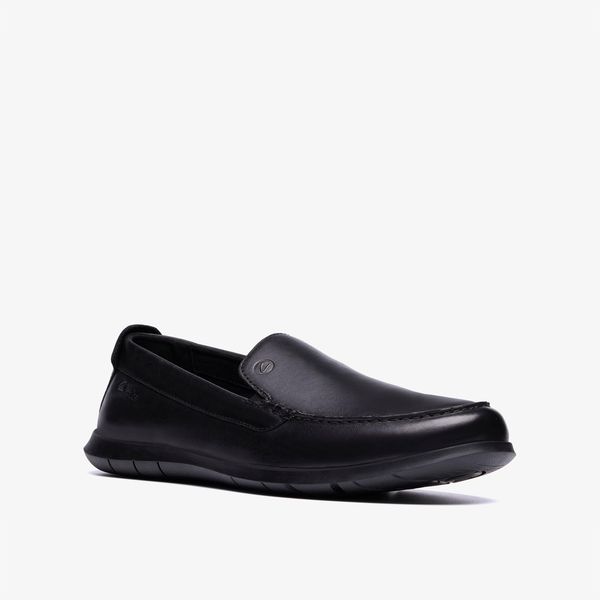 Mens Flexway Step Black Smooth Loafers - Image 2