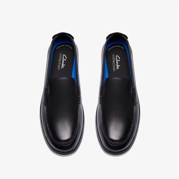 Mens Flexway Step Black Smooth Loafers - Image 6