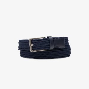 Braided Fabric Web Belt Navy Belts