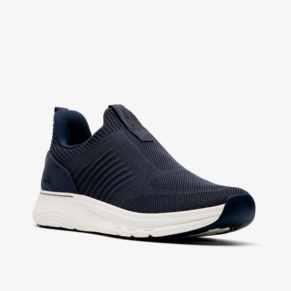 Mens Motion Trek IN Navy Knit Sneakers - Image 4