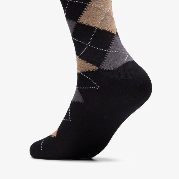 Mens Argyle Khaki Socks - Image 2
