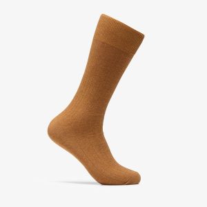 Mens Heathered Rib Cognac Socks