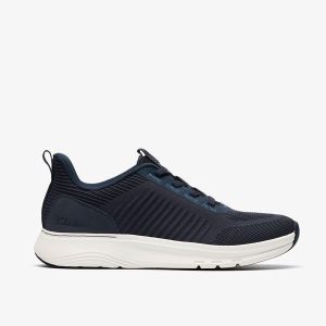 Mens Motion Trek LT Navy Knit Sneakers