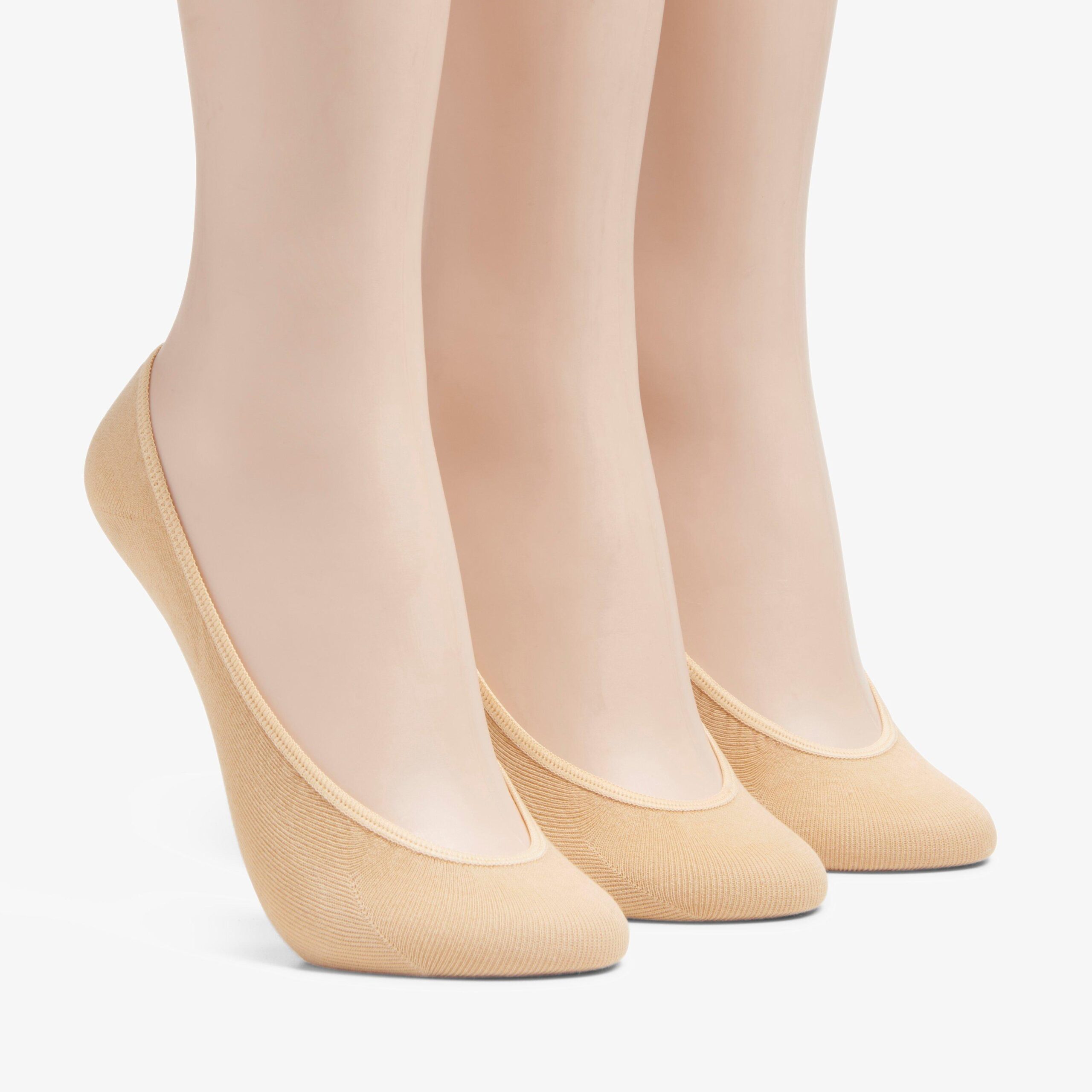 3 pack Solid Liner Sock Tan