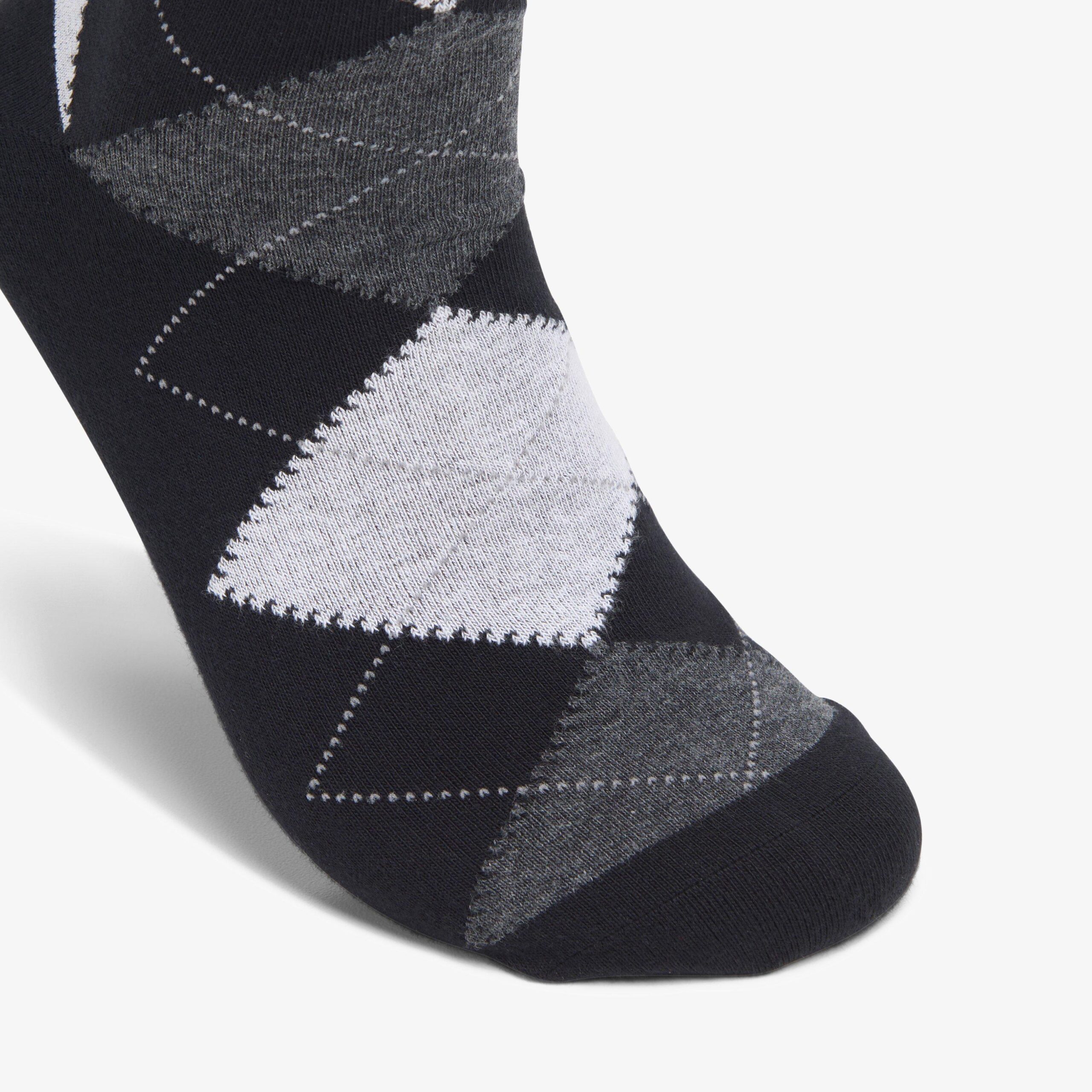 Mens Argyle Sock Black/White - Image 4