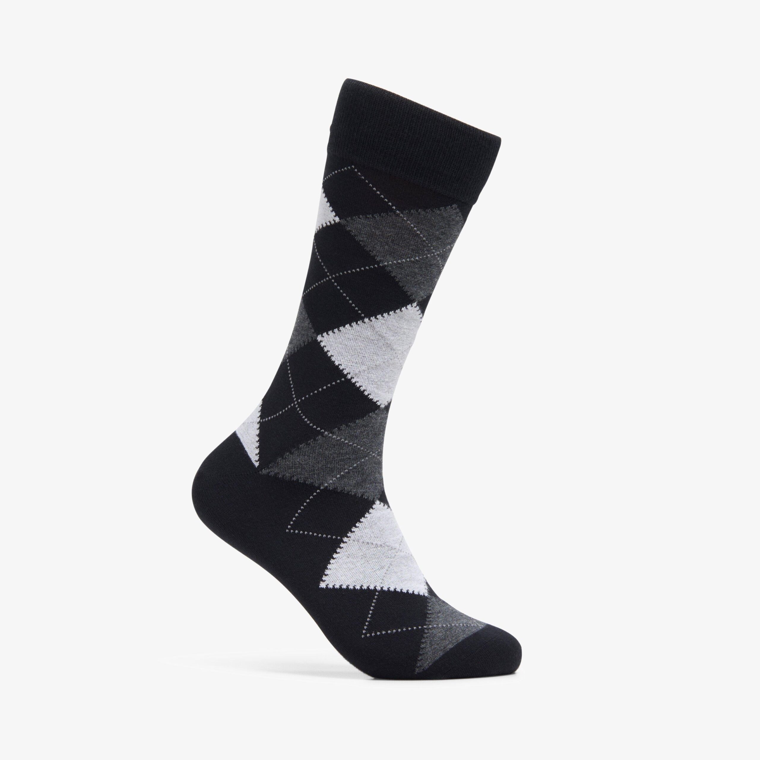 Mens Argyle Sock Black/White