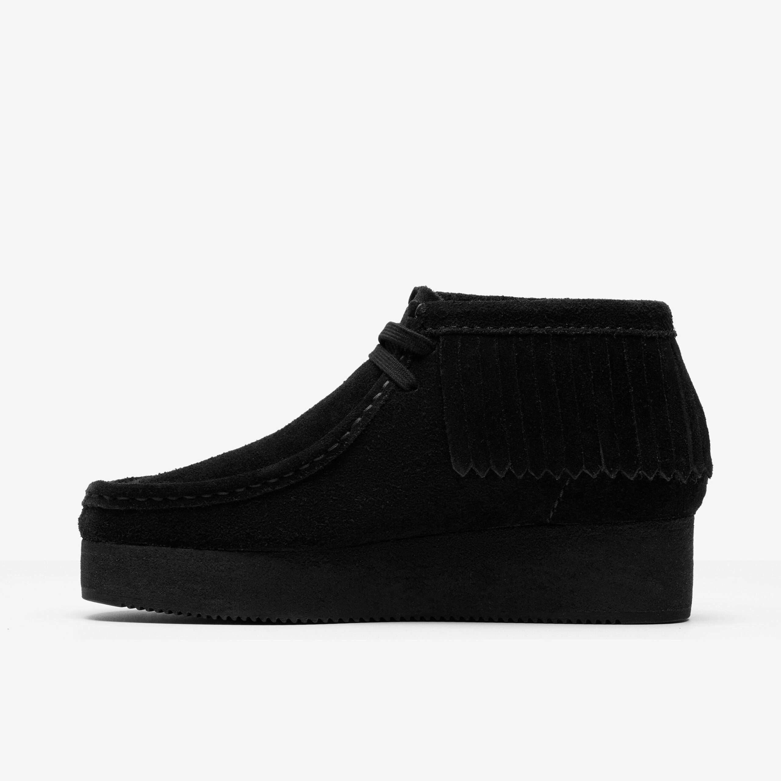 Wallabee Wedge Fringe Black Suede - Image 2