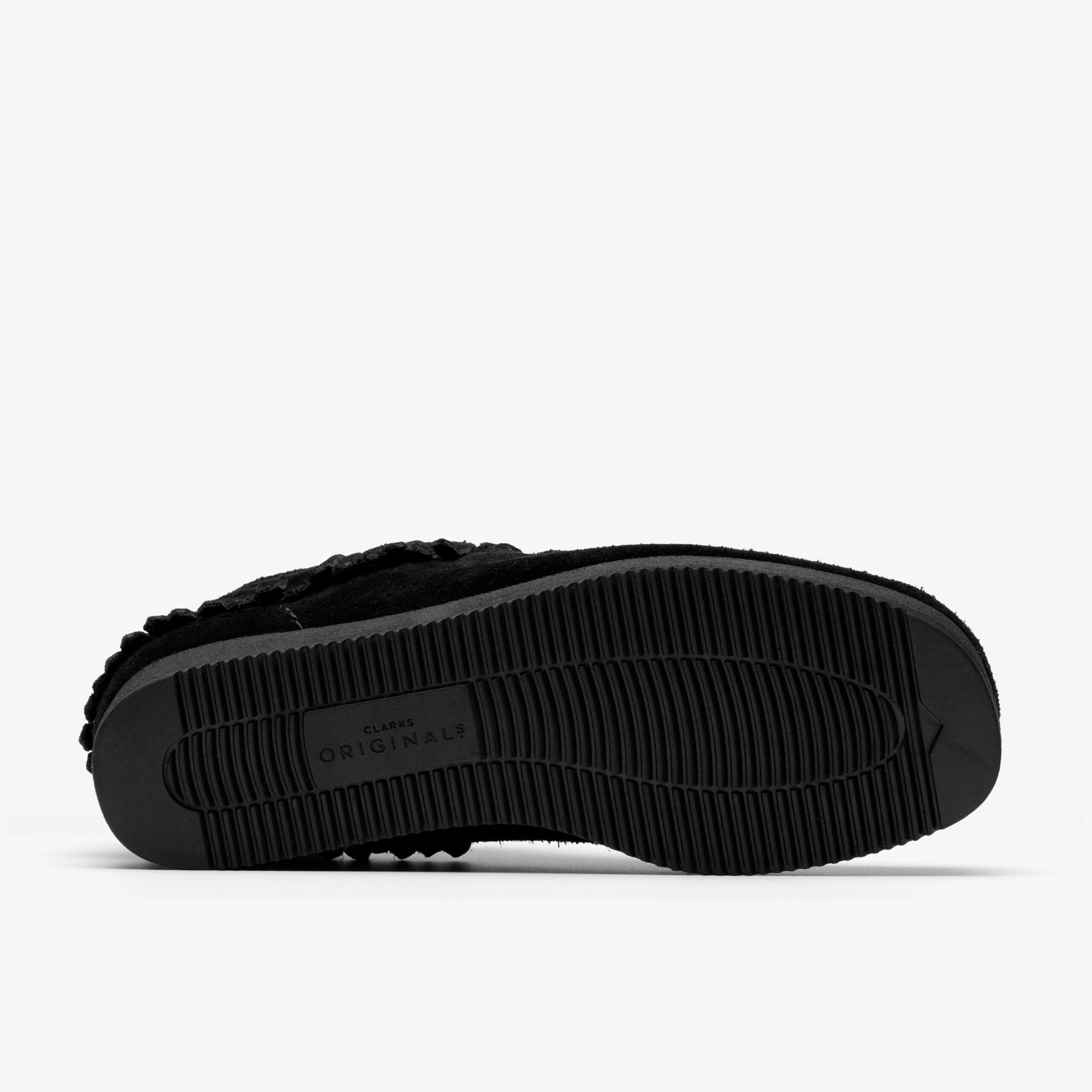 Wallabee Wedge Fringe Black Suede - Image 3