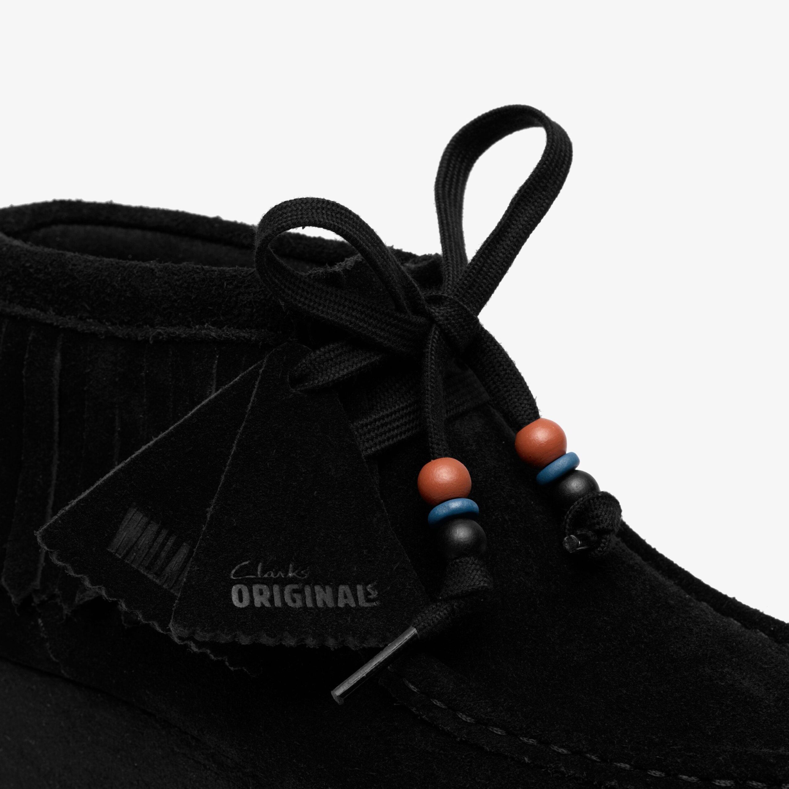 Wallabee Wedge Fringe Black Suede - Image 8