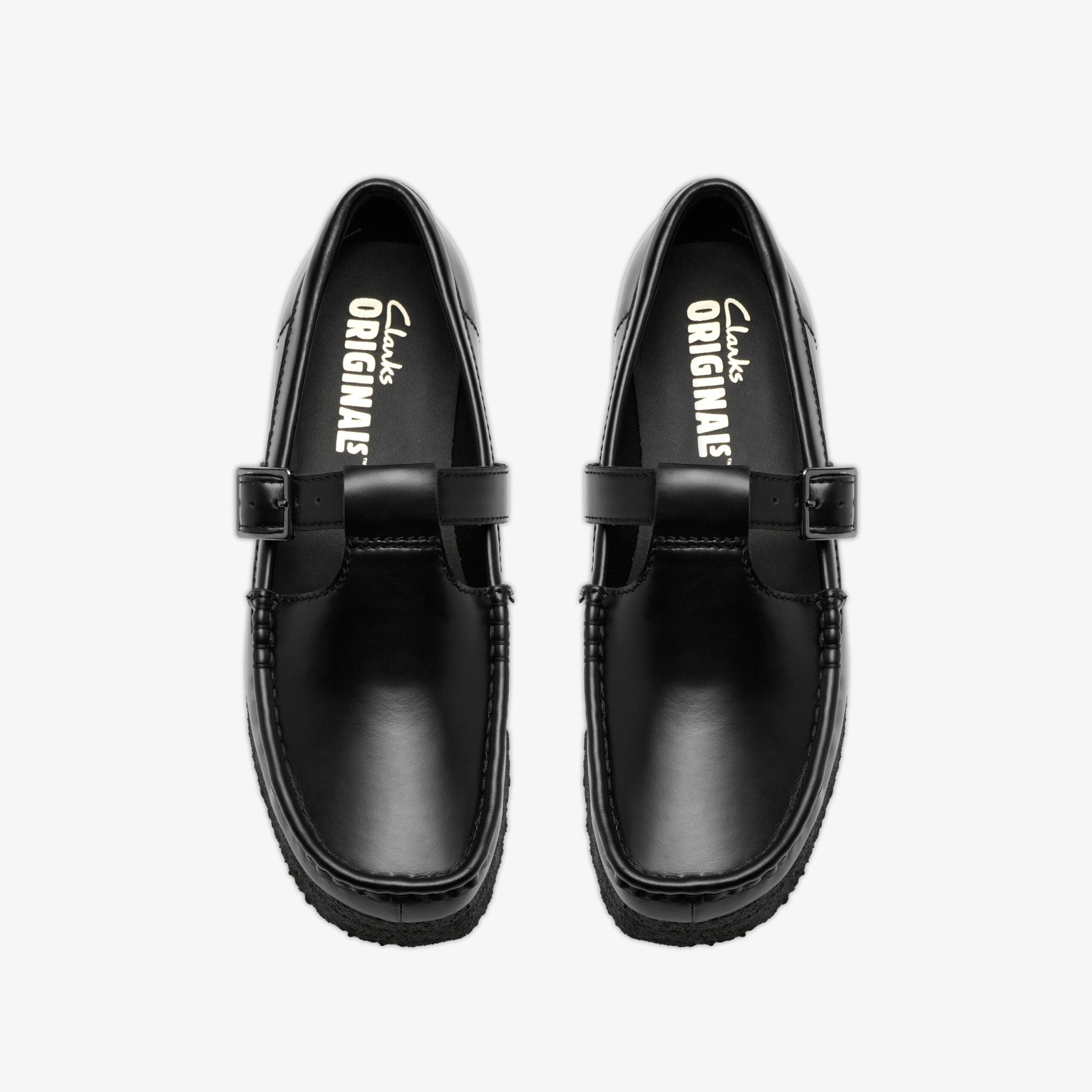 Wallabee T Bar Black Hi Shine Leather - Image 7
