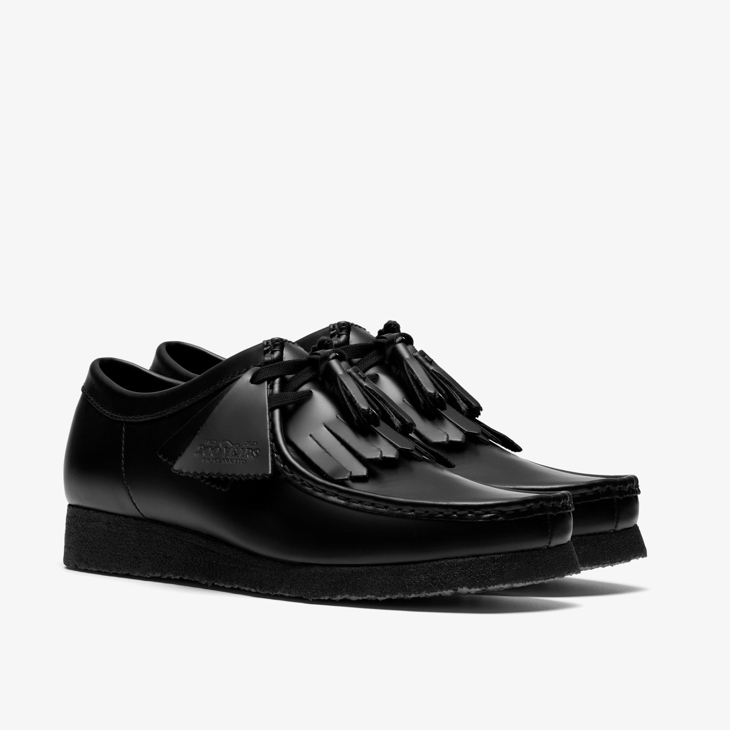 Wallabee Black Hi Shine Leather - Image 3