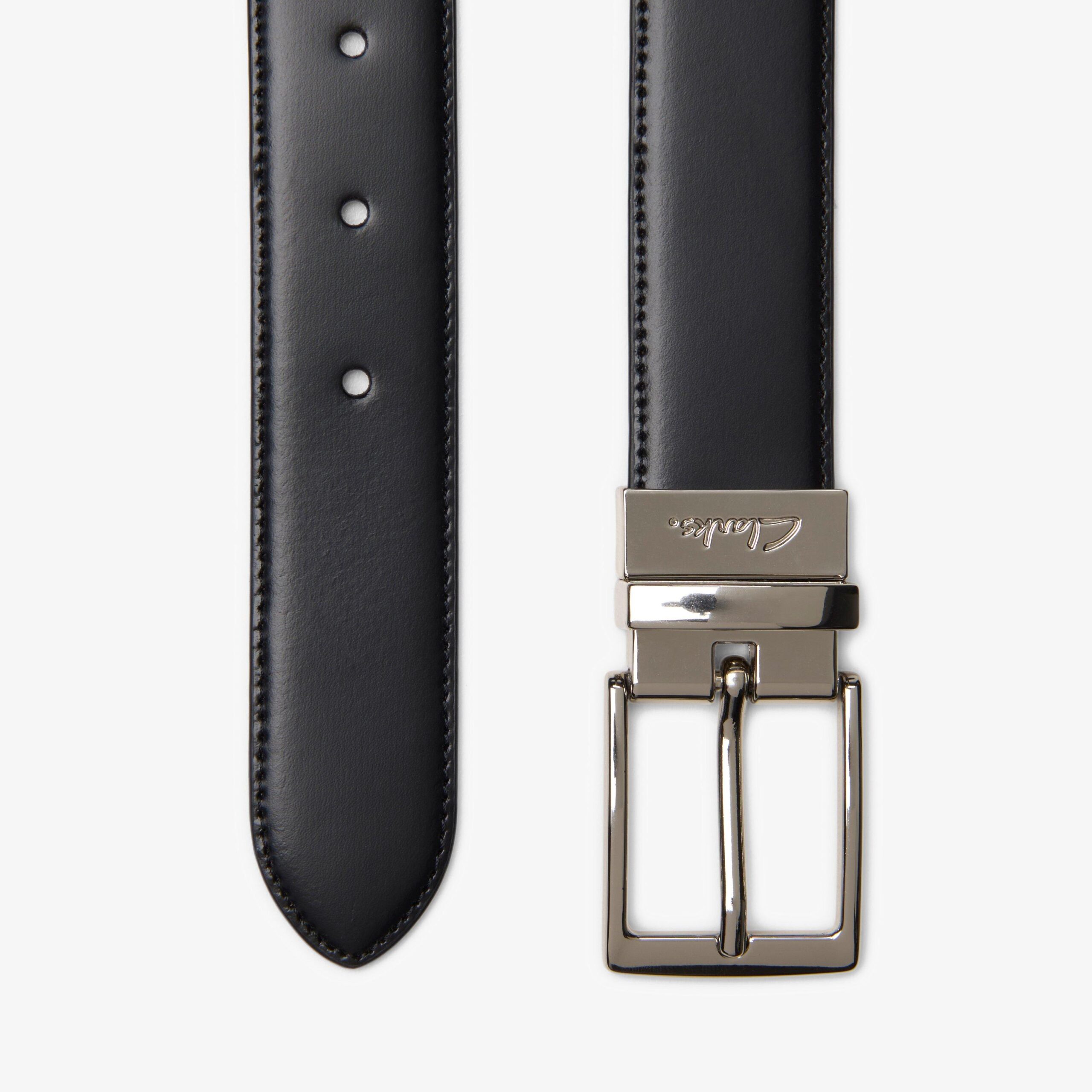Reversible Leather Dress Belt Black/Tan - Image 3
