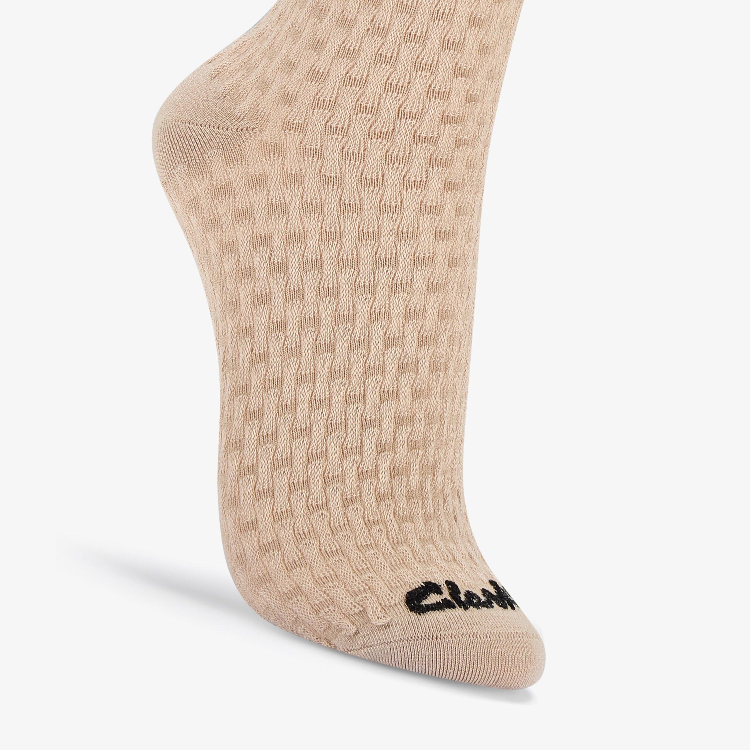 Basket Weave Crew Sock Khaki - Image 2